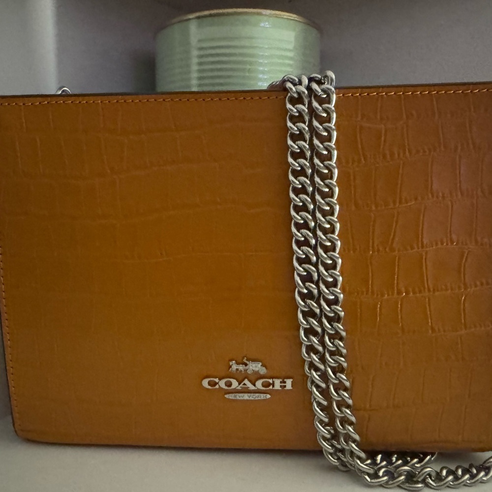 Coach Brown Croc-Embossed Men's Messenger Bag